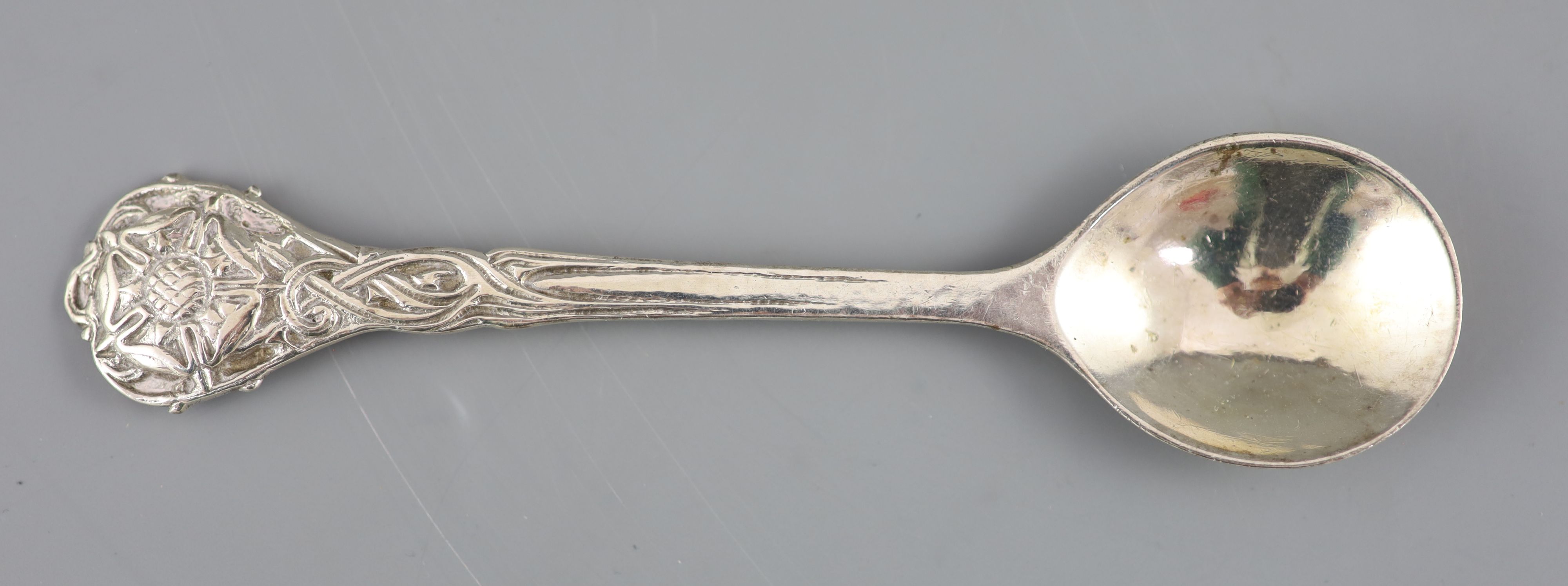 A 1930s Arts & Crafts silver spoon, by Omar Ramsden,